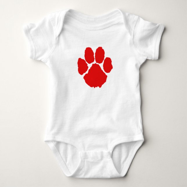 Red Paw     Baby Bodysuit (Front)