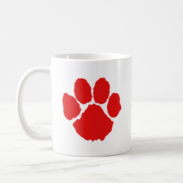 Red Paw  Coffee  Mug (Left)