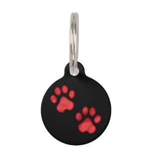Red Paw Print Custom Pet Tag Mum Misses Me