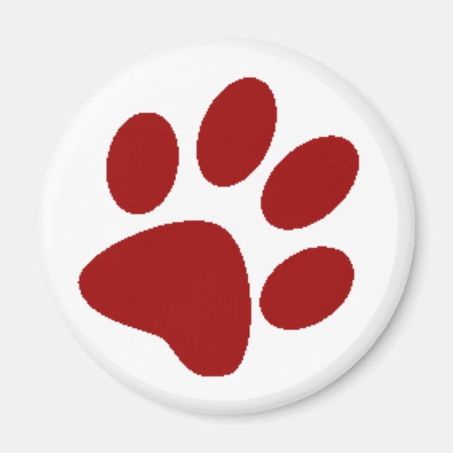 Red Paw Print Magnet (Front)