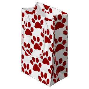Red Paw Print Small Gift Bag
