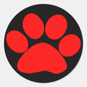 Red Paw Print Stickers