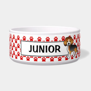 Red Paws Tricolor Beagle And Dog's Own Name