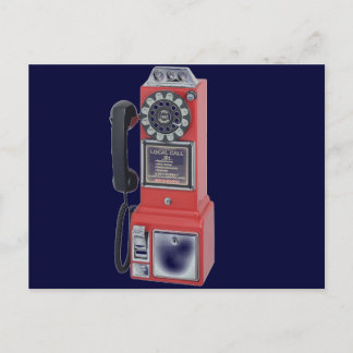 RED PAY PHONE POSTCARD