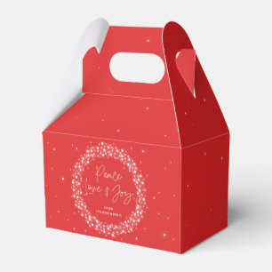 Red Peace Love+Joy Christmas Sparkling Lights Favour Box