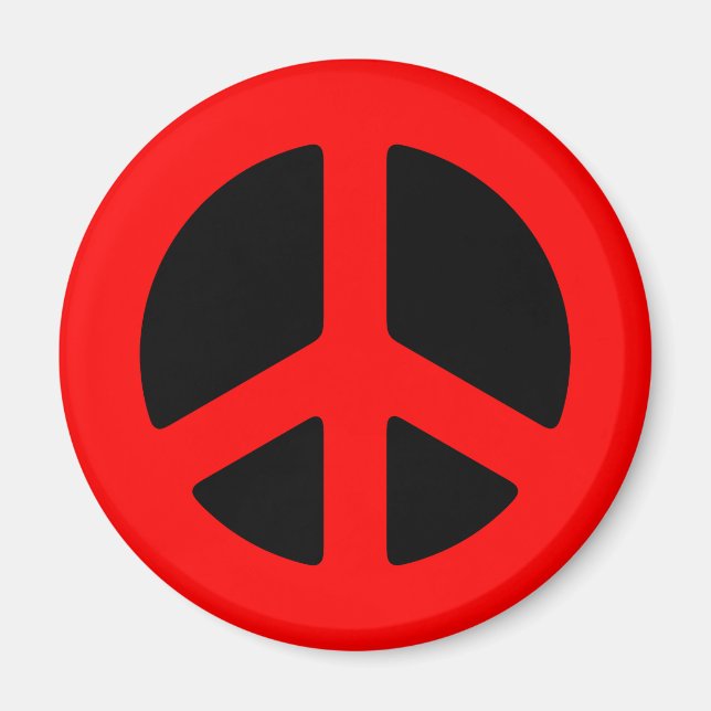 Red Peace Sign Magnet (Front)