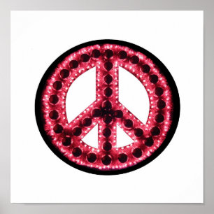 red peace sign poster