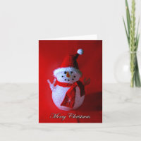 Red Peace Sign Snowman (Merry Christmas)