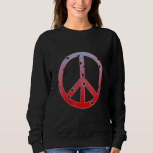 Red Peace Sign With Bullet Holes Save The Peace Sweatshirt
