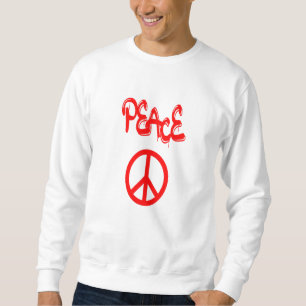 Red Peace Sign with Peace Spelled Out in Graffiti Sweatshirt