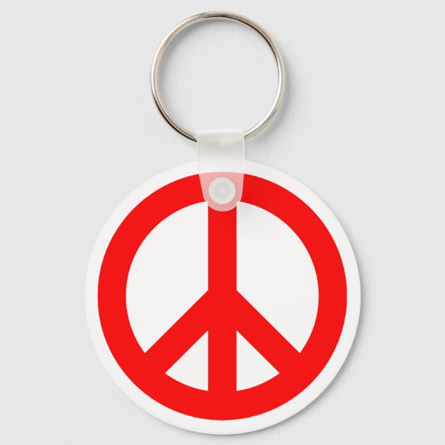 Red Peace Symbol Key Ring (Front)