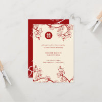 Red Peach Blossoms Double Xi Wedding Reception