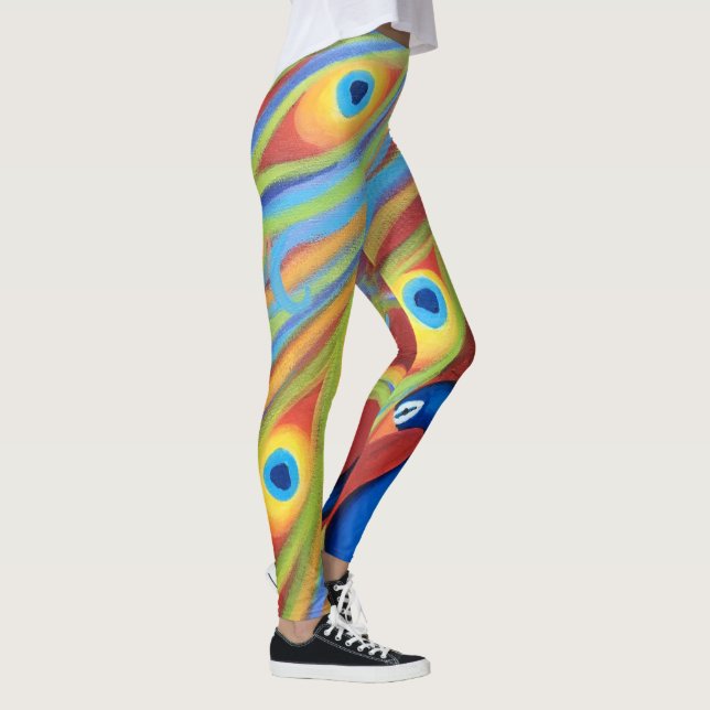 Red Peacock Leggings (Right)