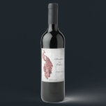 Red Peacock Wedding Wine Label<br><div class="desc">Personalise a unique wine label for your wedding reception with a Red Peacock Wedding Wine Label.  Wine Label design features an elegant peacock against delicate foliage and grunge background.  Personalise with the groom and bride's names along with the wedding date. Additional wedding stationery available with this design as well.</div>