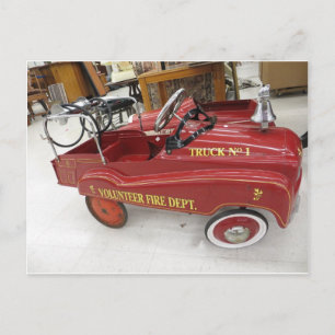 Red Pedal Car Postcard