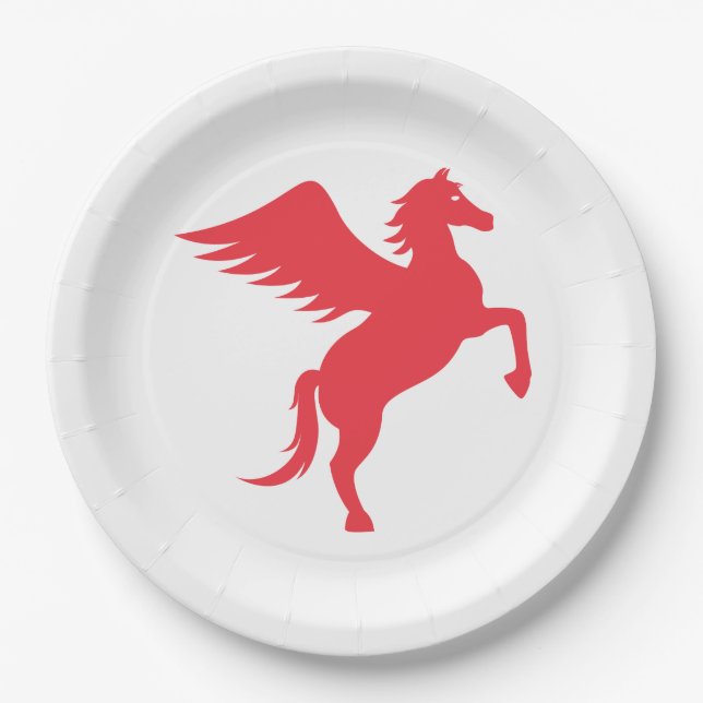 Red Pegasus Paper Plate (Front)
