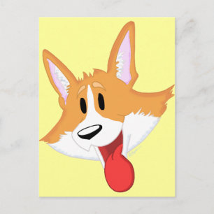 Red Pembroke Welsh Corgi Cartoon Postcard