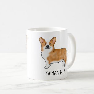 Red Pembroke Welsh Corgi Cute Dog With Custom Name Coffee Mug