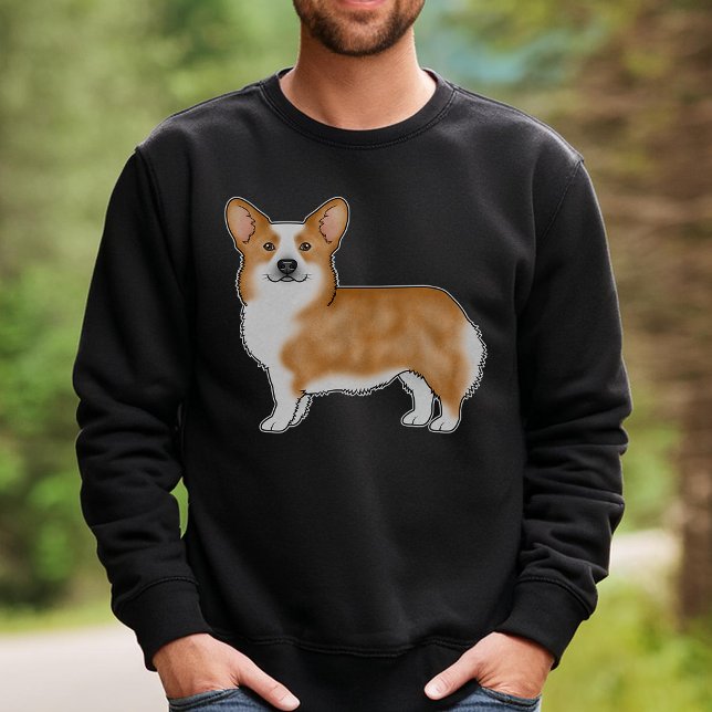 Red Pembroke Welsh Corgi Dog Breed Art Design Sweatshirt (Please note: This image is a digitally created mockup.)