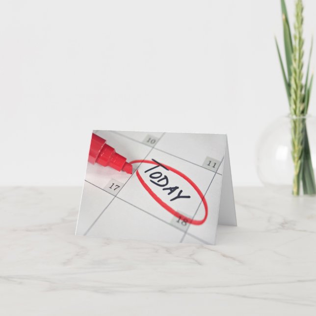 red pen and circle on calendar card (Front)