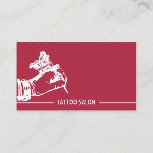 Red Pen Tattoo Business Card