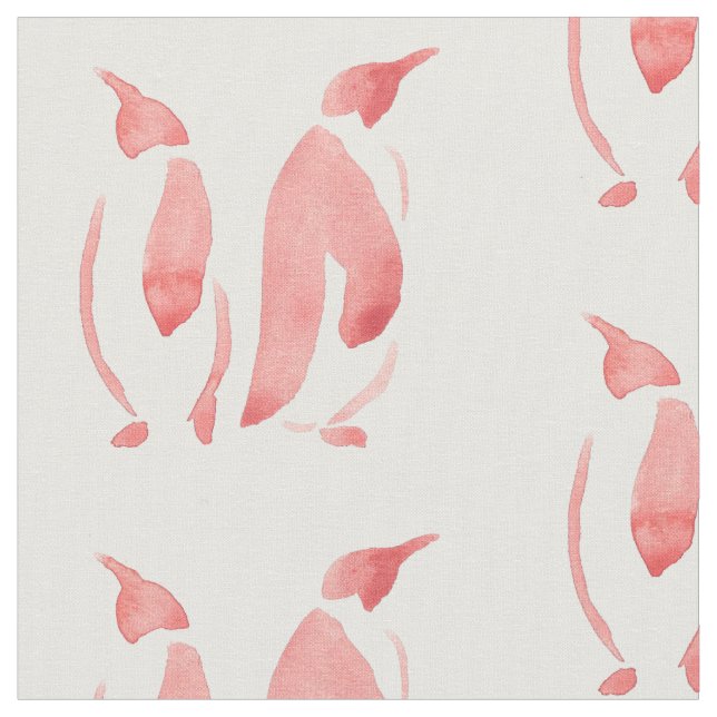 Red Penguin Fabric (Close Up)
