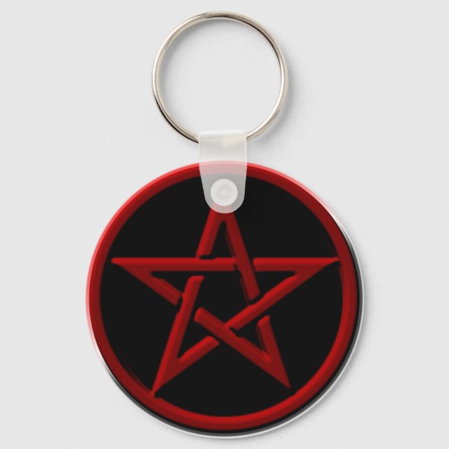 Red Pentagram Keychain (Front)