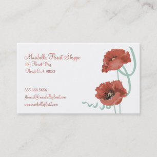 Red Peonies Florist Business Cards