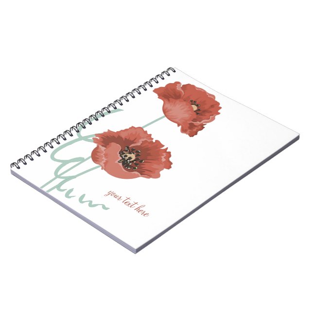 Red Peonies Notebook (Left Side)