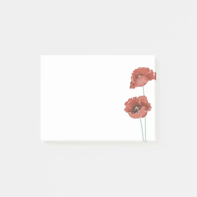 Red Peonies Post-It Notes (Front)