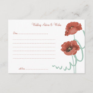 Red Peonies Wedding Advise & Wishes Cards