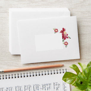 Red Peonies Wedding Envelope