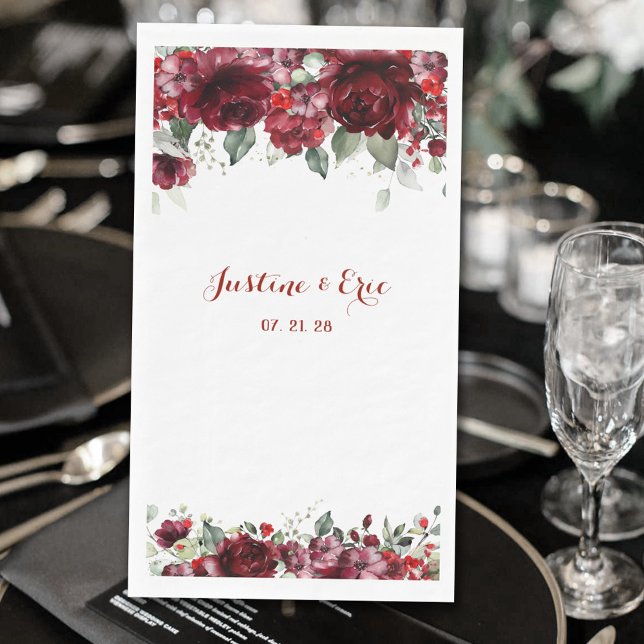 Red Peony Epiphany Wedding Napkin (Creator Uploaded)