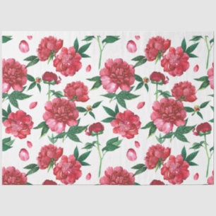  Red peony floral decoupage  Tissue Paper