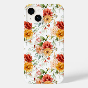 Red Peony Flower Bouquet Pattern Case-Mate iPhone 14 Case