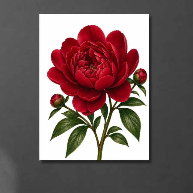 Red Peony Flower Front View Poster (Creator Uploaded)