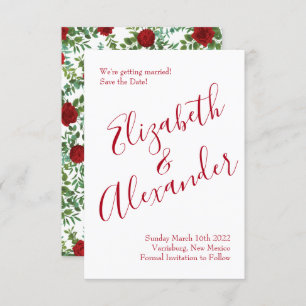 Red Peony & Rose Floral Wedding Invitation
