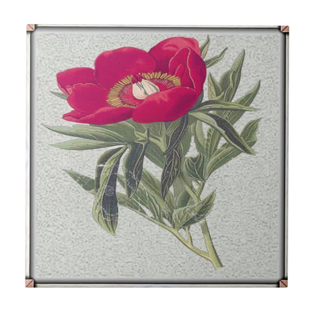 Red Peony Tile (Front)