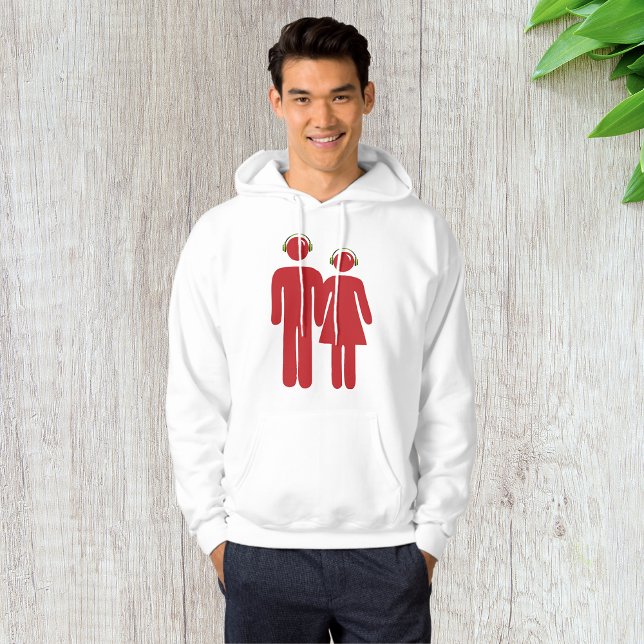 Red People Wearing Headphones Mens Hoodie (Creator Uploaded)