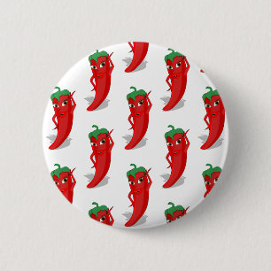 Red Pepper Diva Cartoon Pattern 6 Cm Round Badge