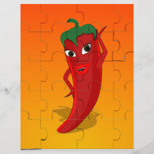 Red Pepper Diva Jigsaw Puzzle