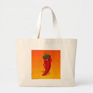 Red Pepper Diva Jigsaw Puzzle Large Tote Bag