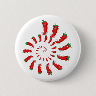 Red Pepper Diva Spiral 6 Cm Round Badge