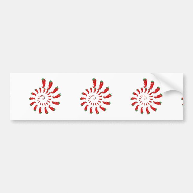 Red Pepper Diva Spiral Bumper Sticker (Front)