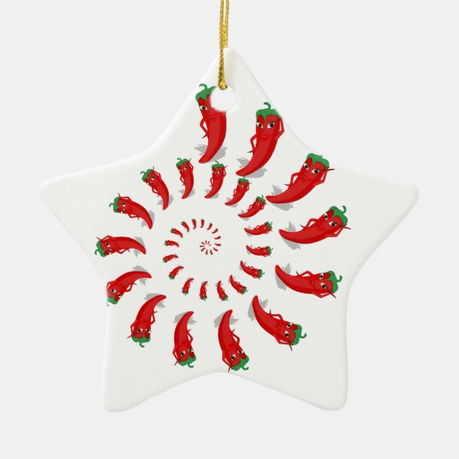 Red Pepper Diva Spiral Ceramic Tree Decoration (Front)