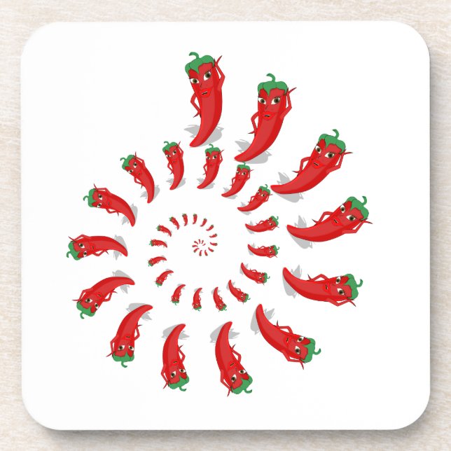 Red Pepper Diva Spiral Coaster (Front)
