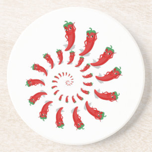 Red Pepper Diva Spiral Coaster