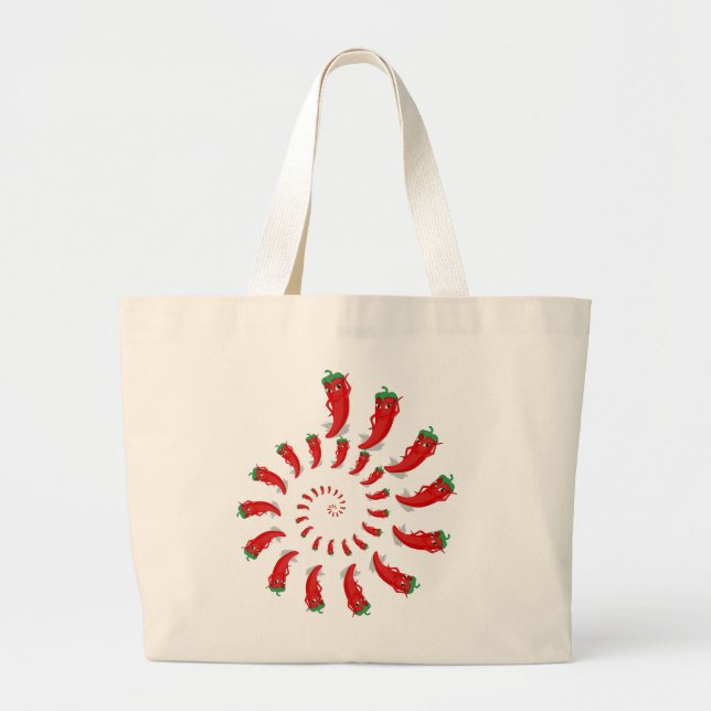 Red Pepper Diva Spiral Large Tote Bag (Front)
