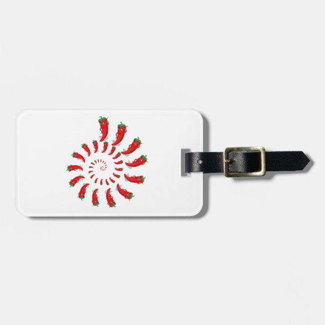 Red Pepper Diva Spiral Luggage Tag (Front Horizontal)