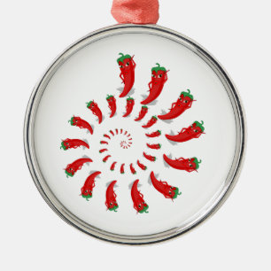 Red Pepper Diva Spiral Metal Tree Decoration